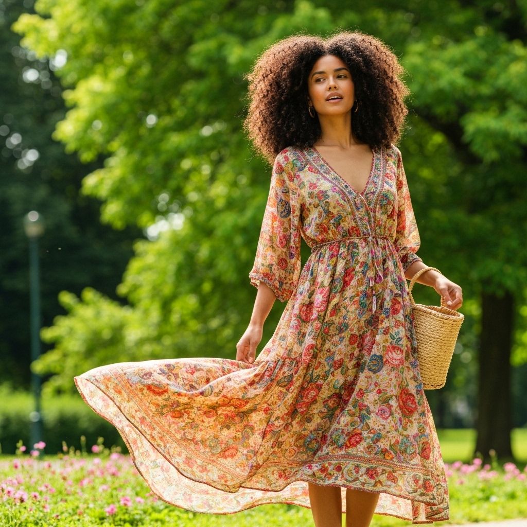Bohemian Floral Midi Dress