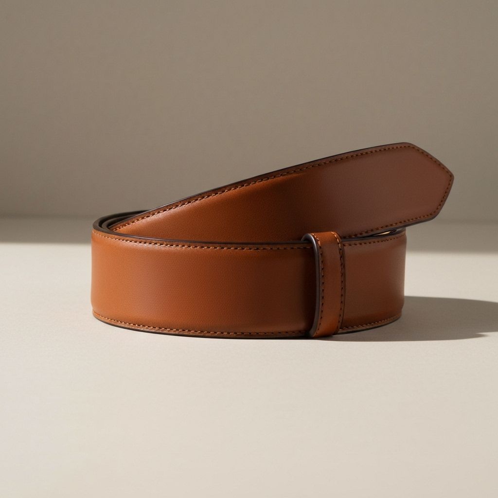 Cognac Leather Wide Belt