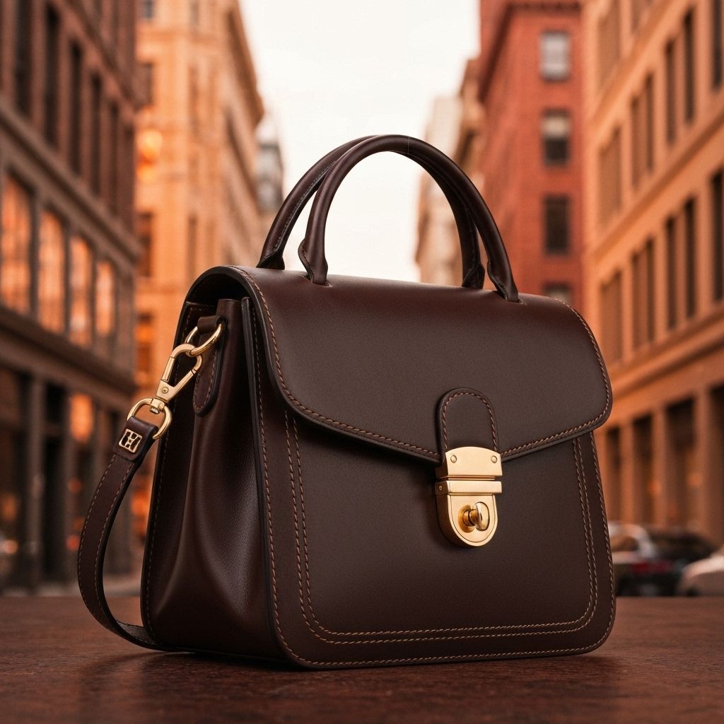 Italian Leather Structured Handbag